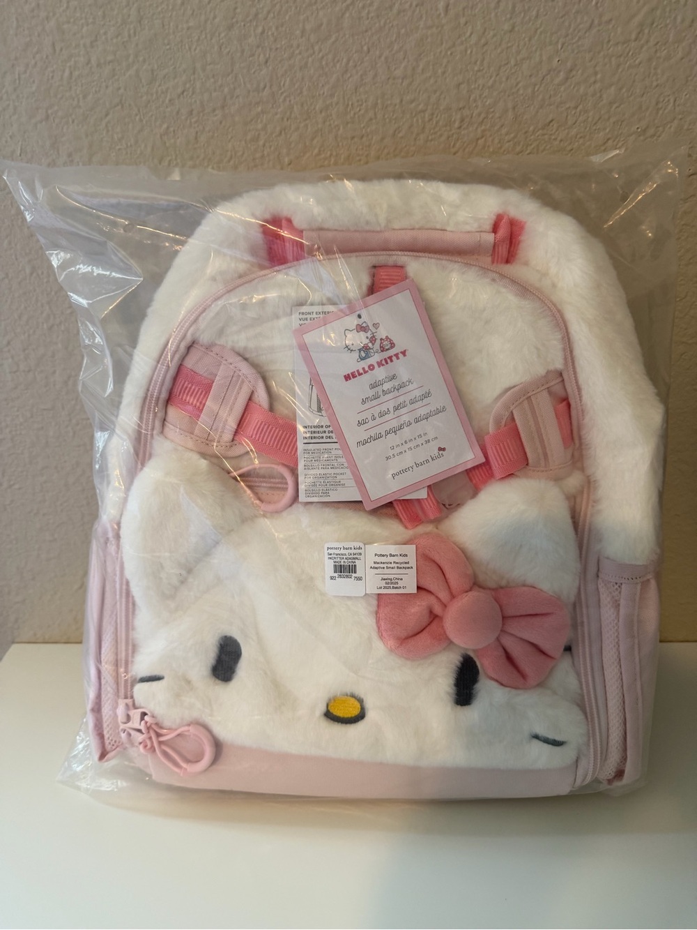 Hello Kitty Pink & White Pottery Barn Small Backpack